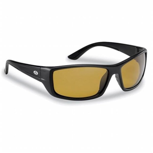 Flying Fisherman Flying Fisherman 7719BY Buchanan Polarized Sunglasses; Matte Black Frames With Yellow-amber Lenses 7719BY
